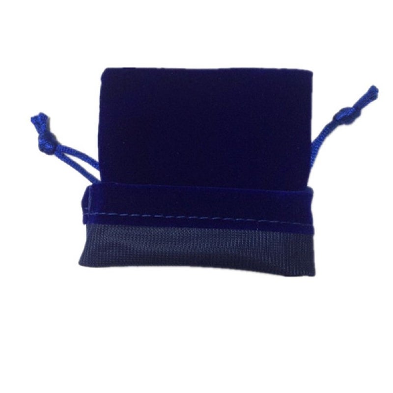 KUPOO 50 Pieces Wholesale Lot - Royal Blue Velvet Cloth Jewelry Pouches/Drawstring Bags 4"" X 3"" - Image 3